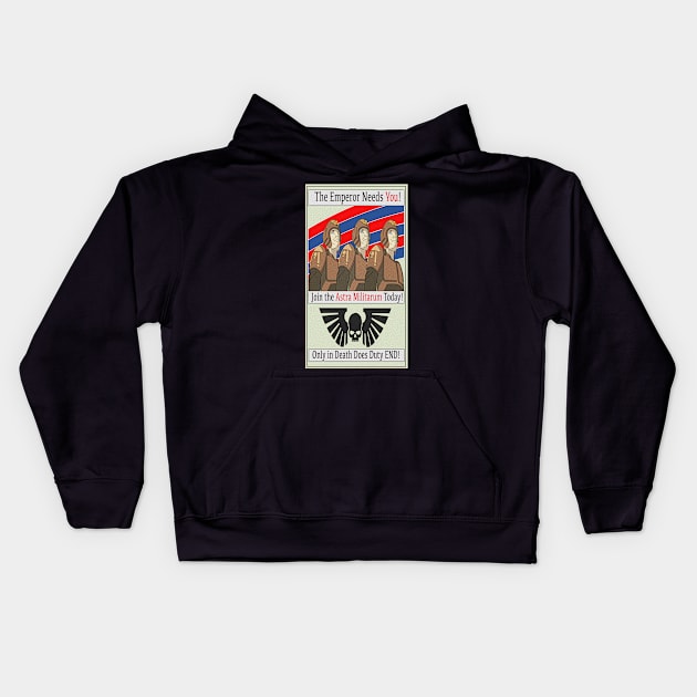 Astra Militarum Recruitment Kids Hoodie by ProfessorHulk